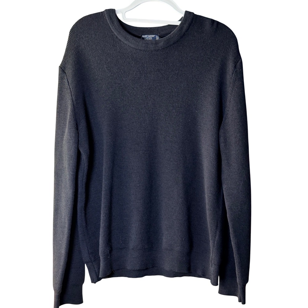 Saint James L'Atelier Cotton Crewneck Sweater Navy Size L